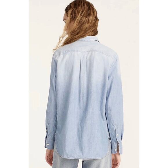 J CREW Classic-fit Chambray Shirt Relax Fit Women's 2 New - Picture 6 of 14